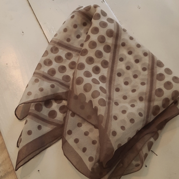 Accessories - Square large vintage scarf tan/ white